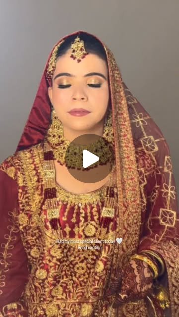 Classic red bridal makeup by Manal Khan