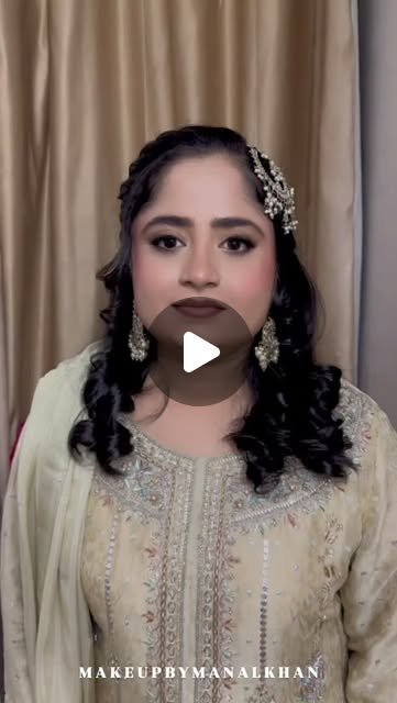 Glam event look with curls by Manal Khan