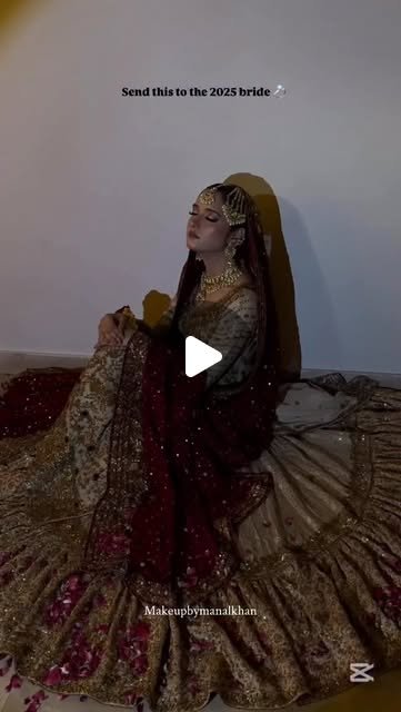 Traditional bridal sitting by Manal Khan