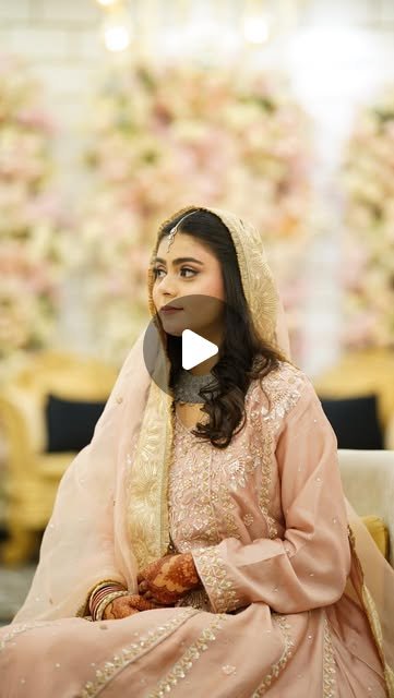 Engagement look with floral backdrop by Manal Khan